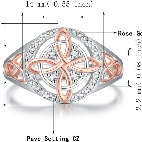 Sterling Silver Celtic Witches Knot Ring 8 Hypoallergenic Gift for Women - Picture 6 of 6